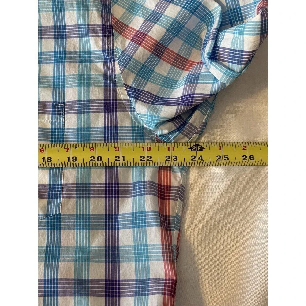 J CREW Casual Flex Button Down Shirt Men XL Slim Fit Light Weight Plaid Cotton